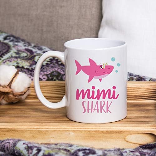 Ајкула Мими керамичко кафе/чаша - Фуни ајкула Денот на мајката подароци за нова мајка, кафе кригла ајкула Дали направи идеја за подароци роденден Божиќни подароци з