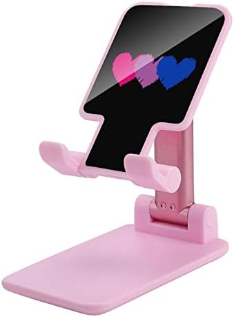 Бисексуално знаме срца loveубовни мобилни телефони стојат преклопени држачи за таблети прилагодливи додатоци за работна површина за биро за биро