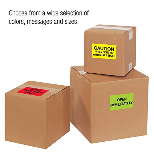 „Проверете за оштетување пред да прифатите„ етикети/налепници, 3 x 5, флуоресцентно црвено, 500 етикети по ролна