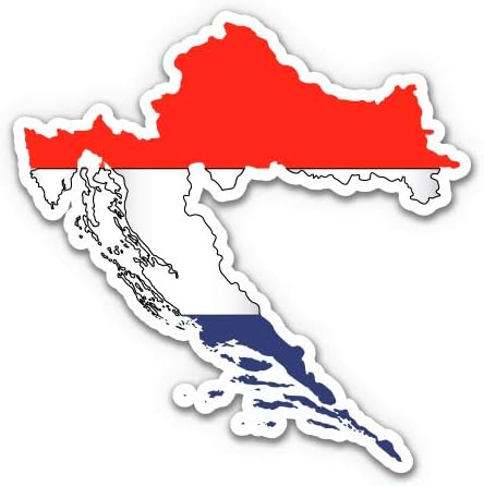 GT графика Хрватска мапа на знамето на мапата - форма на водоотпорна налепница за винил