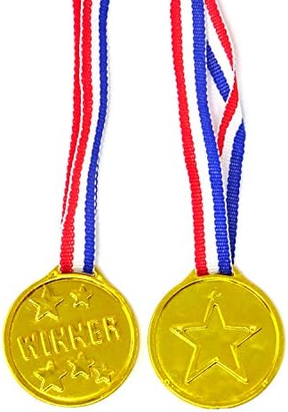 Honbay 24pcs злато пластична награда Медали за забави, игри, спорт, облекување и повеќе