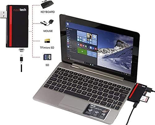 Navitech 2 во 1 ЛАПТОП/Таблет USB 3.0/2.0 Hub Адаптер/Микро USB Влез со Sd/Micro SD Читач На Картички Компатибилен Со Acer Aspire 7 Лаптоп 15.6