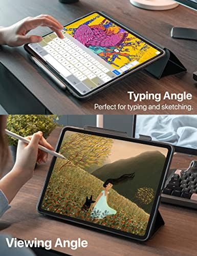 Tineeowl mocha iPad Pro 11 Инчен Случај 2022, 2021, 2020, 2018 Ултра Тенок Јасен Случај Со Држач За Моливи + Три-Преклопен Капак На Држачот,
