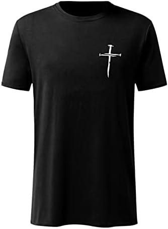 XXBR 2022 Нови летни маички војници со кратки ракави маици тенок вклопуваат Исус крст печатење на екипажот на екипажот Основни обични