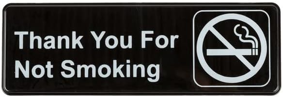 Ви благодариме што не пушевте знак за врата/wallид - црно -бело, 9 x 3 -инчи Ви благодариме што не пушевте знак за канцеларија,