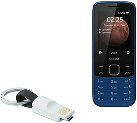Boxwave Кабел Компатибилен Со Nokia 225 4G - Микро USB Привезок Полнач, Клуч Прстен Микро USB Кабел За Nokia 225 4G-Млаз Црна