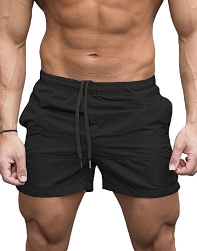 Погледнете ги панталоните за тренинзи со шорцеви на плажа за мажи, обични спортски шорцеви, еластични половини кратки панталони