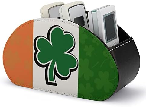 Ирско знаме со Шамрок шема ТВ далечински управувач на држачи за складирање на организатор со 5 оддели за десктоп за домашна канцеларија