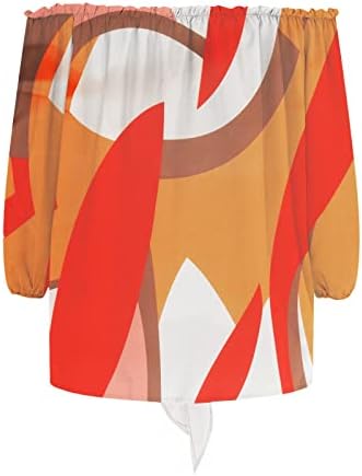Маица со блуза за женска летна есен облека мода без ремен на кратки ракави со еден рамо против вратот графички салон на врвот MQ
