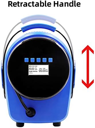 Tuomico Max 20psi Blue Intelligent Digtal Sup Електрична пумпа за воздух, преносна LCD електрична пумпа со 7 млазници за табла со лопатка,
