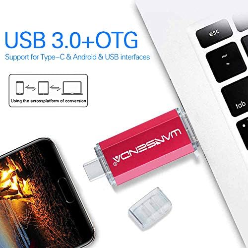 WANSENDA USB 3.1 Фото Стап 128GB 3 во 1 Брз Флеш Диск За Андроид Телефони Тип C/USB C Уреди/Таблети/Samsung Galaxy,LG,Hua Wei,