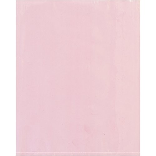 Анти-статички рамен поли поли торби, 18 x 24, розова, 250/случај