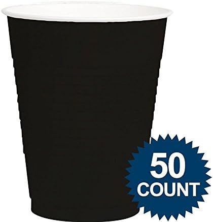 Амскан Голема Партија Пакет Пластични Чаши, 50 Брои, Џет Црна