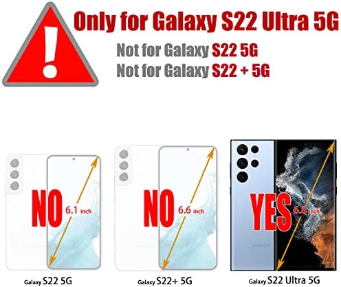 Samsung Galaxy S22 Ultra 5G Случај, Галакси S22 Ултра Случај Паричник СО Држач За Картички RFID Блокирање Kickstand Магнетни, Кожа Флип Паричник Случај За Galaxy S22 Ултра 6.8 Инчи[не се вклоп