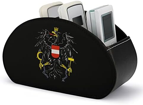Палто на оружје на Австрија Игл ТВ далечински управувач за далечински управувач мода за складирање на кожа, организатор на десктоп