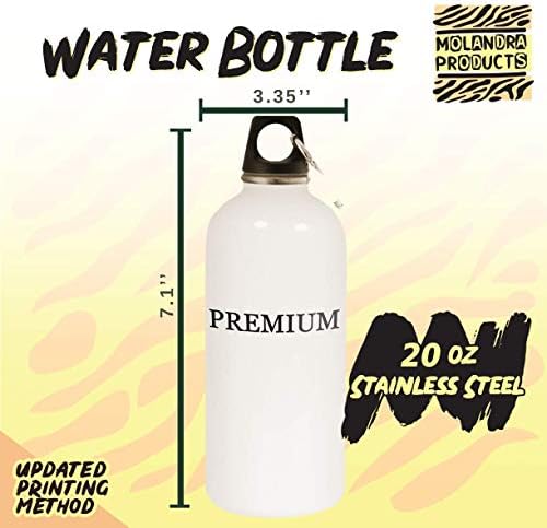Производи од Моландра #Легер - 20oz хаштаг не'рѓосувачки челик бела вода шише со карабинер, бело