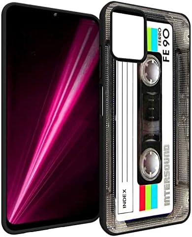 Mebamy компатибилен со T-Mobile Revvl 6 Pro 5G Cassette Case, гроздобер музичка лента мешавина кул 80-тите 90-ти класичен ретро графички за жени жени мажи, тенок мек силиконски мода