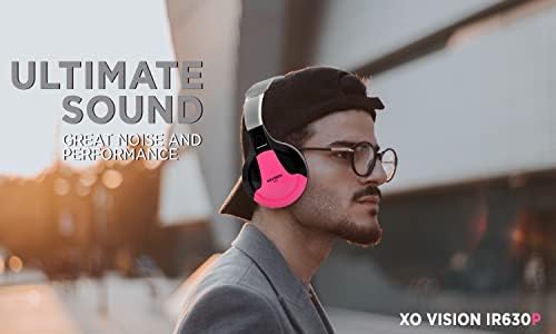 XO Визија Ir630p Универзални Ir Безжични Слушалки За Преклопување - Розова Безжична Bluetooth-Овозможен Лесен Пренослив за iPhone, Автомобил, Детски Безжични Слушалки За Униве?