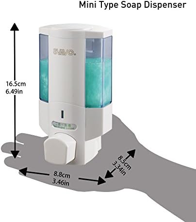 Сваво В-6101 АБС Пластични Ѕид Монтирање Тип Течни Рака Сапун Диспензерот За Бања Кујна Бела Хром 350мл Пакет на 1 …