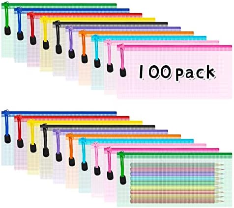 100 пакети со патент торбички торбички Икајас мал патент молив торбичка масовна мрежа торбички со папки за датотеки со патенти