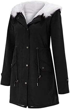 Зимска зимска јакна со јакна со џебни нејасни руно, куќичка со качулка, тенок моден кардиган, топол трендовски палто