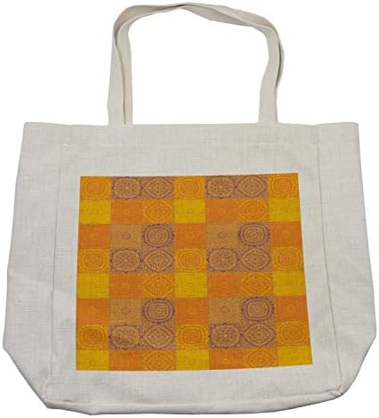 Етничка кеса за етничка за купување, азиски дизајн крпеница во стилот на крпеница во ориентална шема печатење, еколошка торба