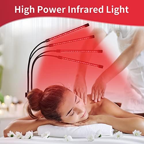 Светилка за терапија со црвена светлина со штанд, 120 LED диоди Црвена инфрацрвена светлосна терапија ламба со прилагодлив штанд 660nm Redlight & 850nm инфрацрвен светлосен ур?