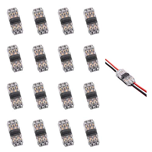 Конектори со низок напон на жица, конектори за мали мерачи без лемење, без прицврстување на жицата за сечење 2 Way 2 пински LED конектор, конектор
