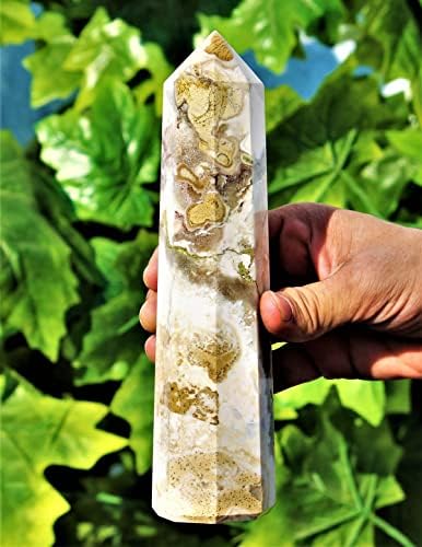 Врвен природен полиран кафеав крал Кобра Кварц Кварц Кристал камен 8 фацетиран Обелиск кула точка минерали примерок чакра заздравување наполнет