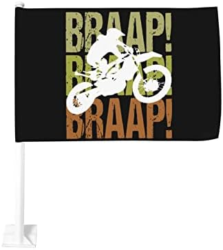 Нечистотија велосипед мотокрос знаме на автомобил 12 × 18inches прозорец клип банер возило приврзоци за автомобили на отворено
