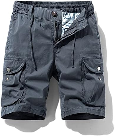 Машки шорцеви на Ymosrh летни каприс обични панталони лабави директно памук за дишење спортски шорцеви мажи