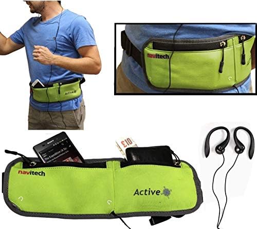 Navitech Green MP3/MP4 трчање/џогирање Отпорен на спортски појас/лента за половината компатибилен со музичкиот плеер HCCTOO