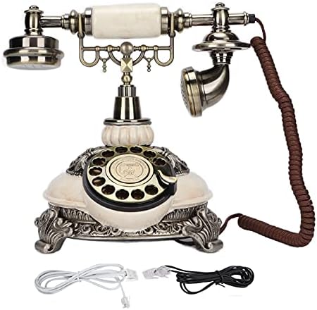Vbestlife Vintage телефон, европски ретро ротација фиксна телефон со бесплатна функција за раце, за украси за кафуле за домашни канцеларии