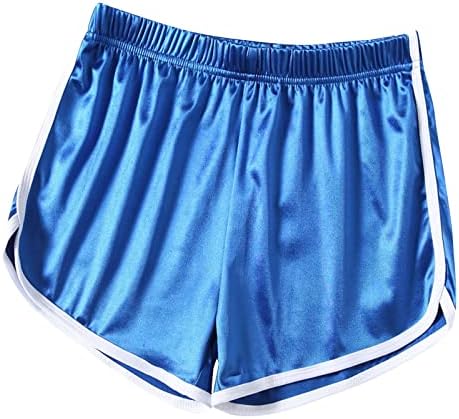 Shartенски кратки шорцеви на UQRZAU летни модни разноврсни мазни еластични спортски шорцеви со високи памучни шорцеви, S-XL