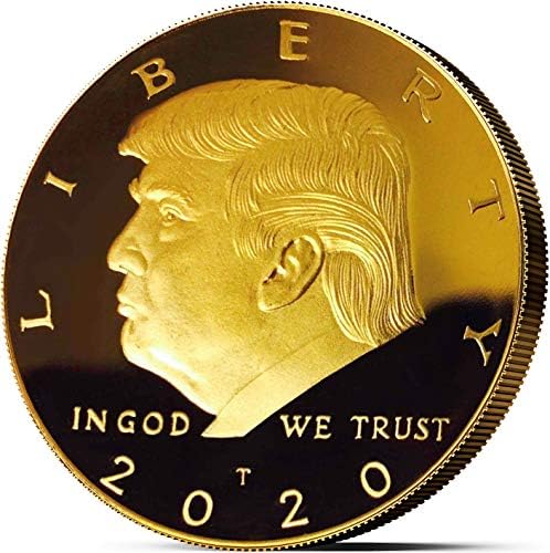Доналд Трамп Монета 2020 - Позлатена Колекционерска Монета, Вклучен Заштитен Случај-Подарок За Реизбор, Покажете Ја Вашата Поддршка