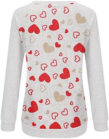 Jjhaevdy женски симпатични loveубовни срцеви печати врвови loveубов срце писмо печатење џемпер графички долги ракави пулвер
