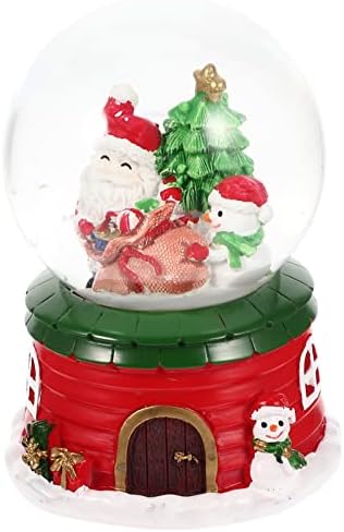 Didiseaon Божиќни украси Санта Кристал Божиќ Снег глобус музички снежен глобус стаклен музички кутија Десктоп центар за знаци за знак за одмор за свадбени свадбени род