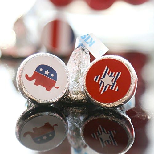 Избор на голема точка на среќа Републиканците - Политички избори за партии на налепници за бонбони - етикети се вклопуваат во бонбони