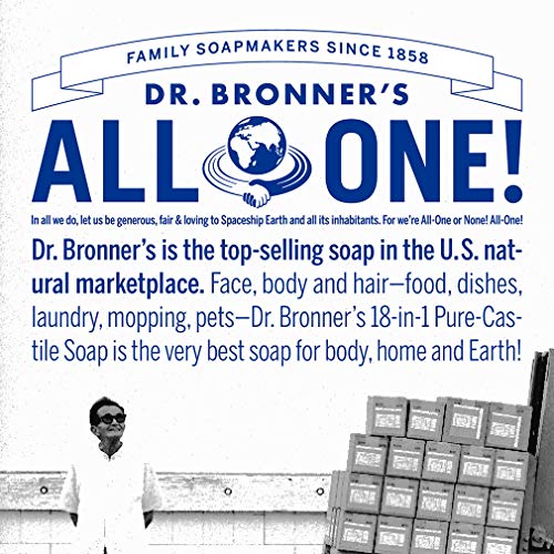 Д -р Бронер - Органски сапун со шеќер - направен со органски масла, шеќер и прав од Шикакаи, 4 -во -1 употреба: раце, тело, лице, лице и коса,