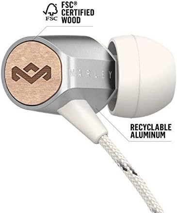 House of Marley Uplift 2 жични слушалки со микрофон, сребро