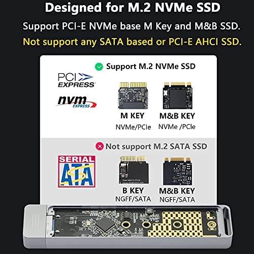 CERXIAN M. 2 M Клуч NVMe SSD Комплет Адаптер, Алуминиум Тип НА USB 3.0 PCIe Хард Диск Надворешен Комплет за 2230/2242/2260/2280