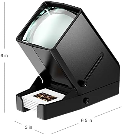 Digitnow 35mm Слајд и гледач на филмови, 3x зголемување, работа со батерии, LED осветлено осветлено гледање - за слајдови од 35мм и позитивни