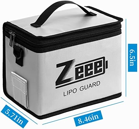 ZEEE 2S LIPO батерија 6200mAh 7.4V 60C тврд случај батерија Динс Т конектор 2 батерии за пакување со 1 парчиња безбедна торба за безбедна торба за отпадоци од експлозија за полне