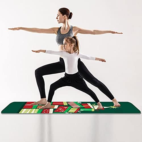 Дебела вежба без лизгање и фитнес 1/4 јога мат со подарок новогодишно дрво-01 печатење за јога пилатес и вежба за фитнес на подот
