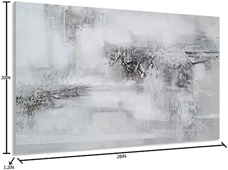 RFDepot Arts Grey Canvas Wallидна уметност - Апстрактна слика на езерски сценографии за декор на дневна соба