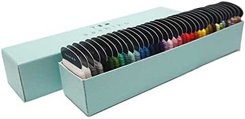 Дарума Сашико конец памучна картичка тип x 37 бои со англиски прирачник и кутија за подароци, сет за вредност за шиење и вез