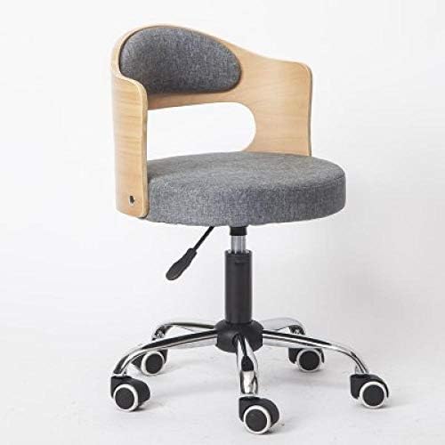 Столче за убавина за вртење со тркала ， столче за масажа со сива ленена ткаенина седиште ， прилагодлива висина 43-53 см ， Поддржана тежина