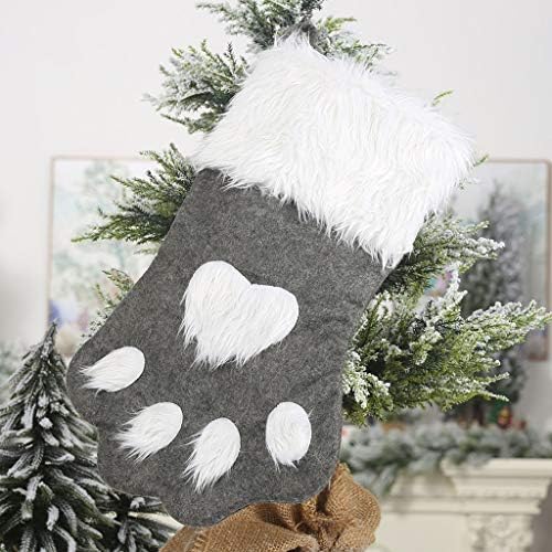 Подарок за украси за миленичиња, сива виси чорапи црвена торба Детска Божиќна Божиќна украс за домашен украс роденденски украс