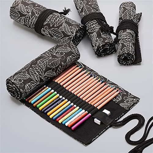 DIYOMR 24/36/72 слотови молив за завиткување на моливче, ролни со моливи во боја на уметници, се тркалаат торбички кратки четки за торбичка
