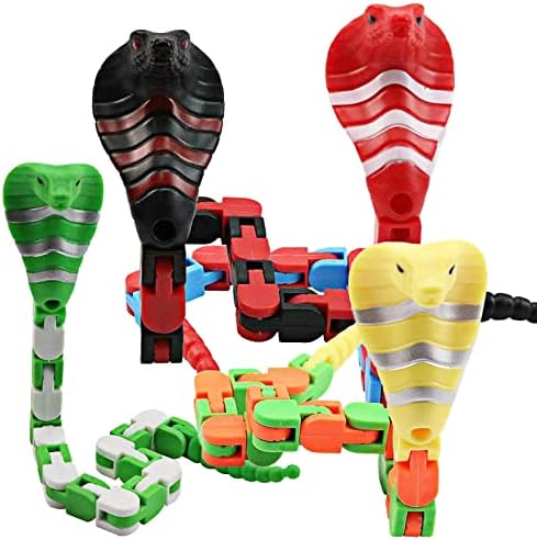 4 пакувања будни патеки Snap-кликнете на змија сензорни играчки, играчки за богатство на стрес играчки за награди во училница, велигденска